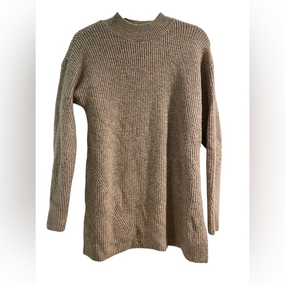Old Navy Brown Tunic Mock Neck Sweater Size Medium - Picture 1 of 4